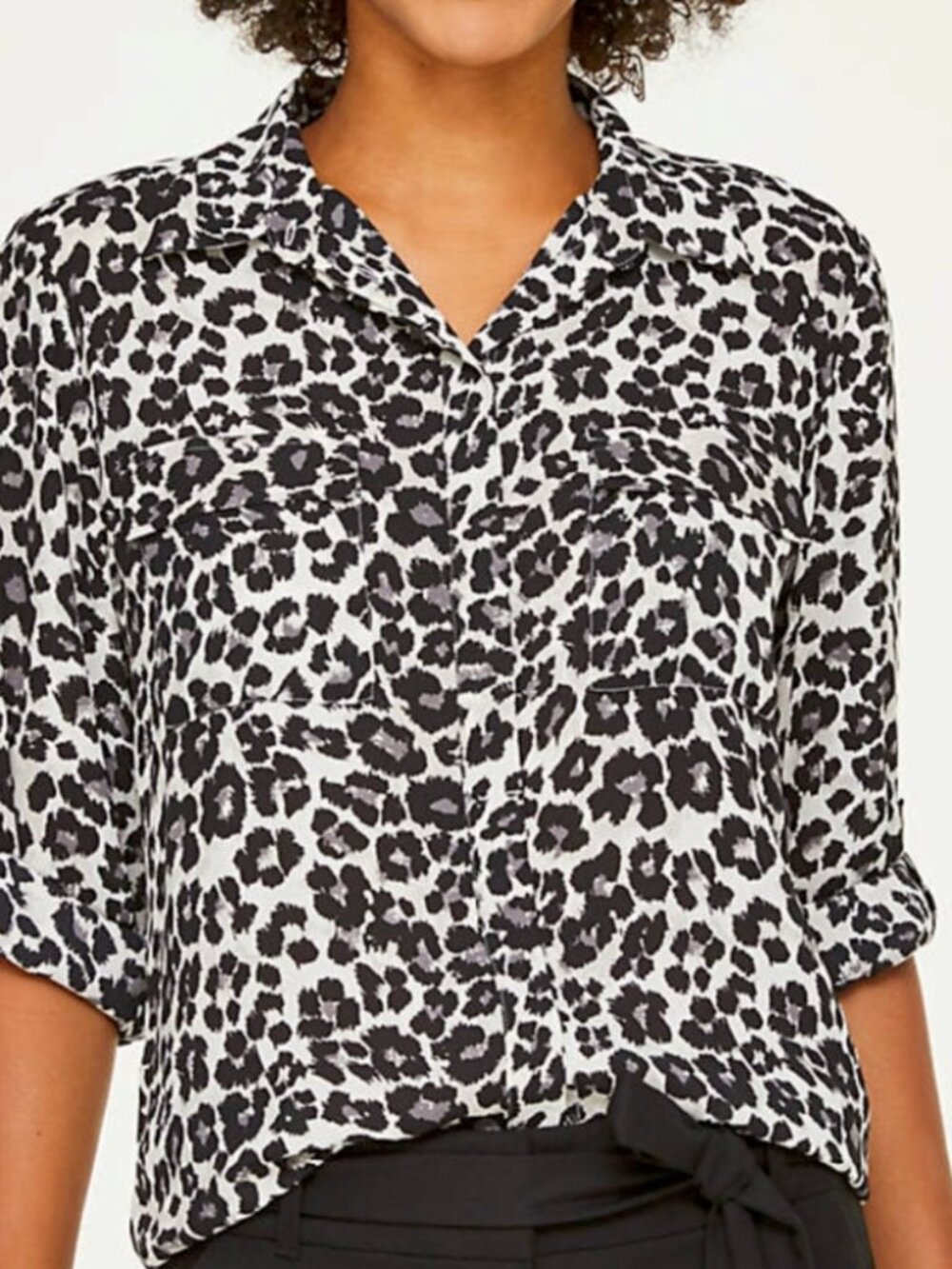 NWT LOFT Leopard Print Pocket Shirt LARGE